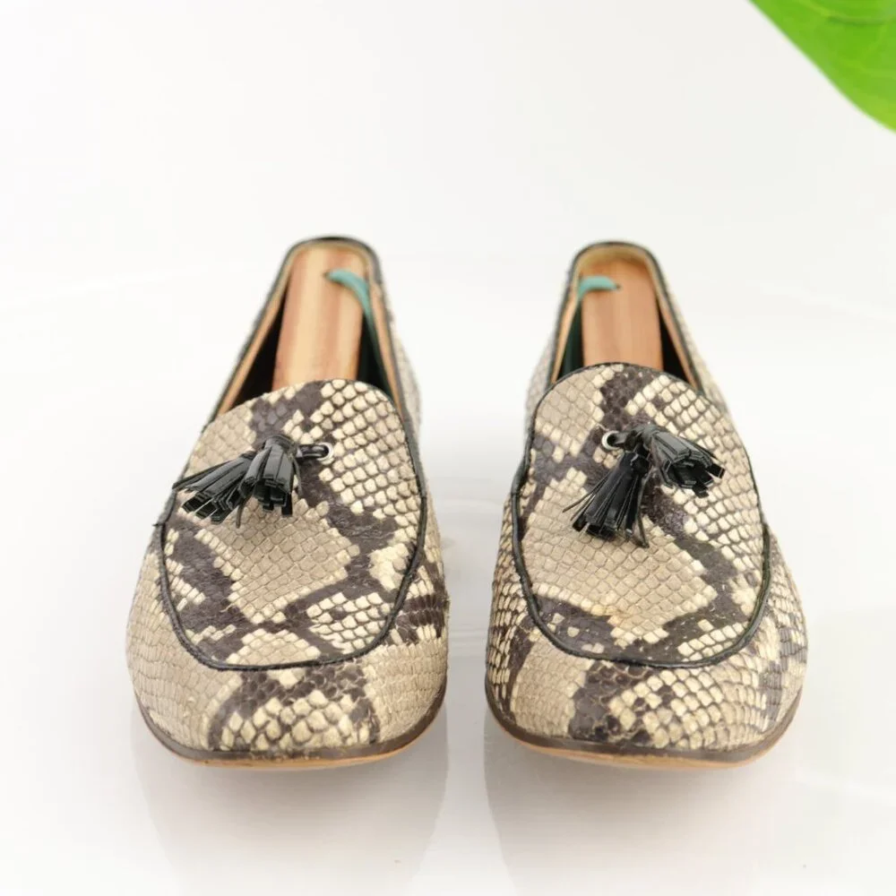 J Crew Womens Charlie Loafer Size 8 Brown Tasseled‎ Slip On Venetian Flat Shoe